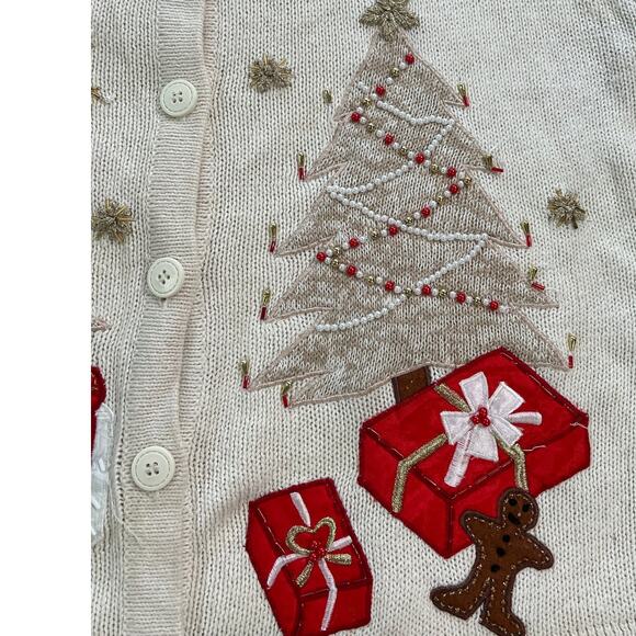 BOBBIE BROOKS Christmas Ugly Embellished Sweater Cardigan Women's XL - Picture 16 of 16